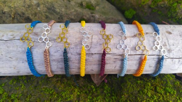 Bracelets à motif d'alvéoles de la ruche
