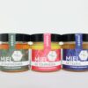 Coffret ariégeois de 3 miels français artisanaux récoltés et mis en pot par l'apicultrice