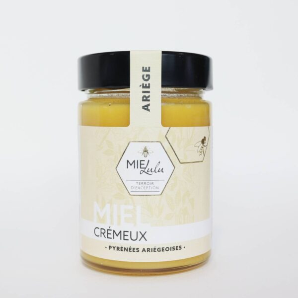 miel crémeux 415gr mielulu Miel crémeux artisanal des pyrénées ariégeoises récolté et mis en pot par l'apicultrice